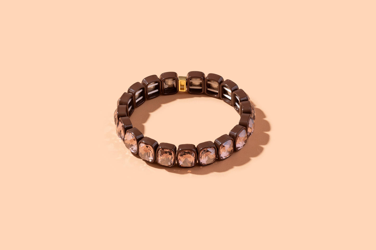 Enamel Stretch Bracelet - Gold w/ Pearls - Maeve