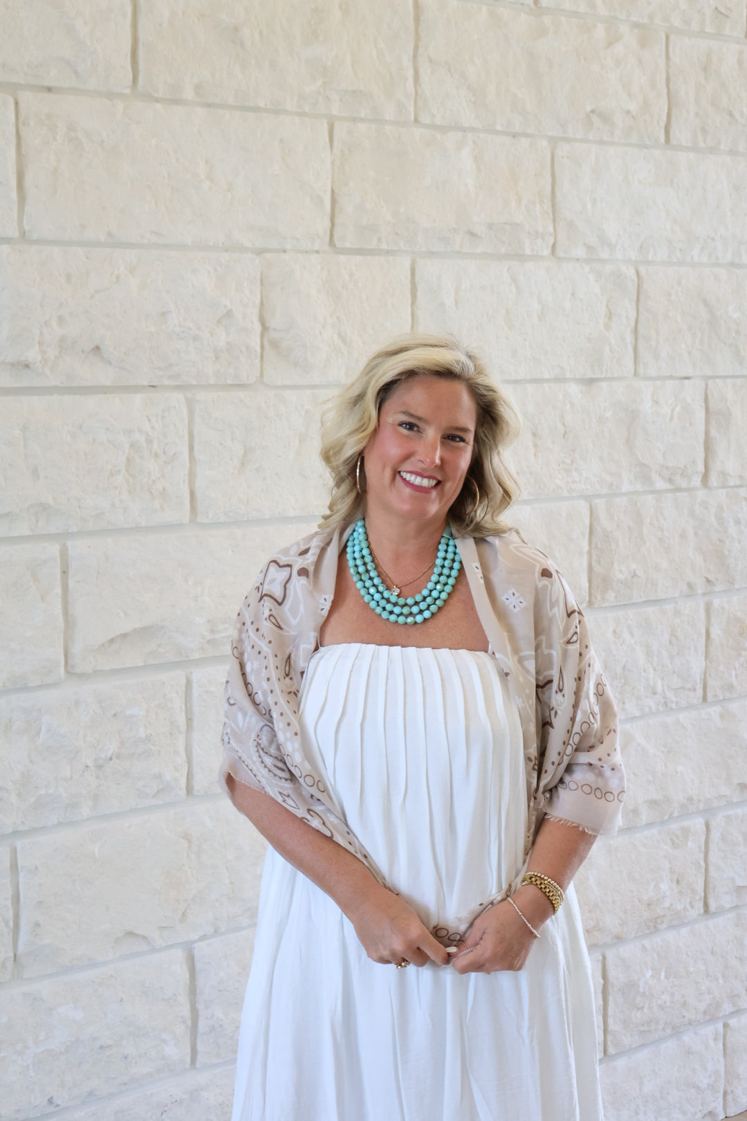 Pleated White Maxi Dress