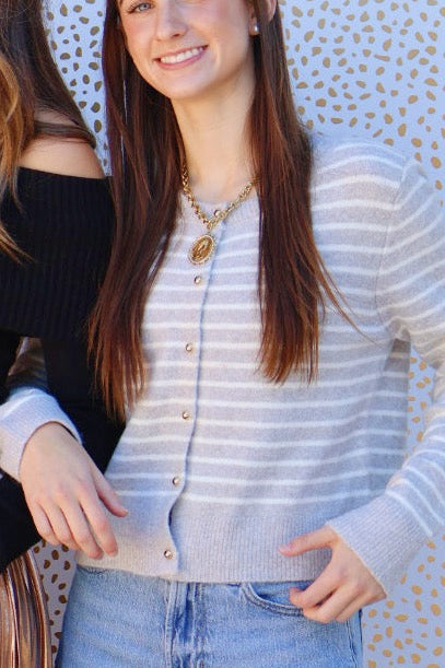 Striped Knit Cardigan