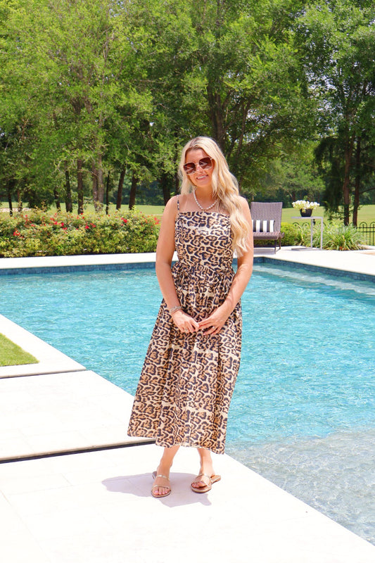Leopard Drop Waist Dress