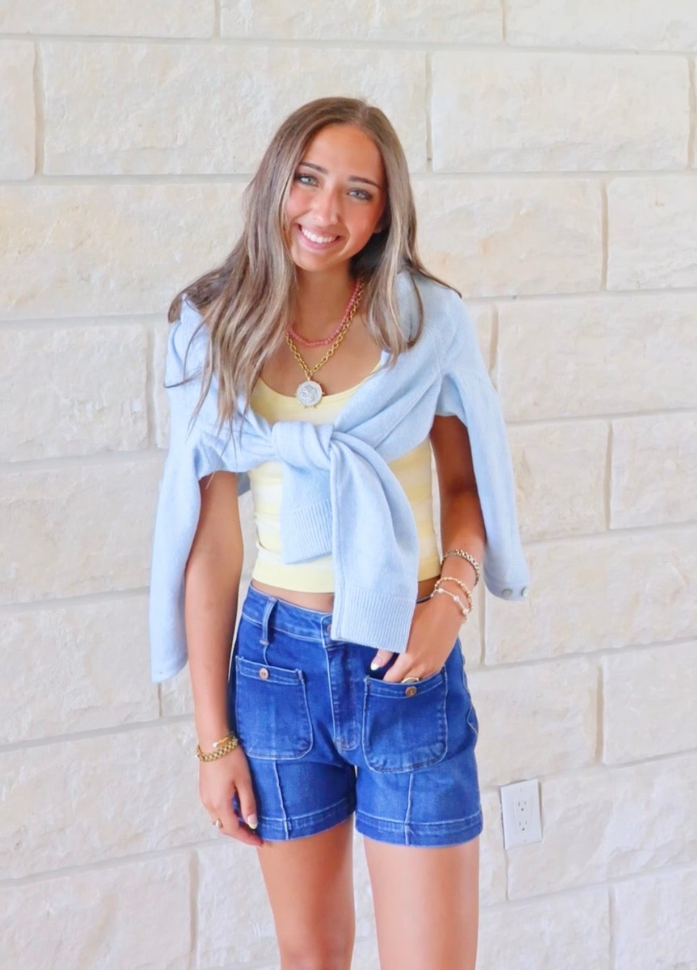 Patch Pocket Jean Shorts