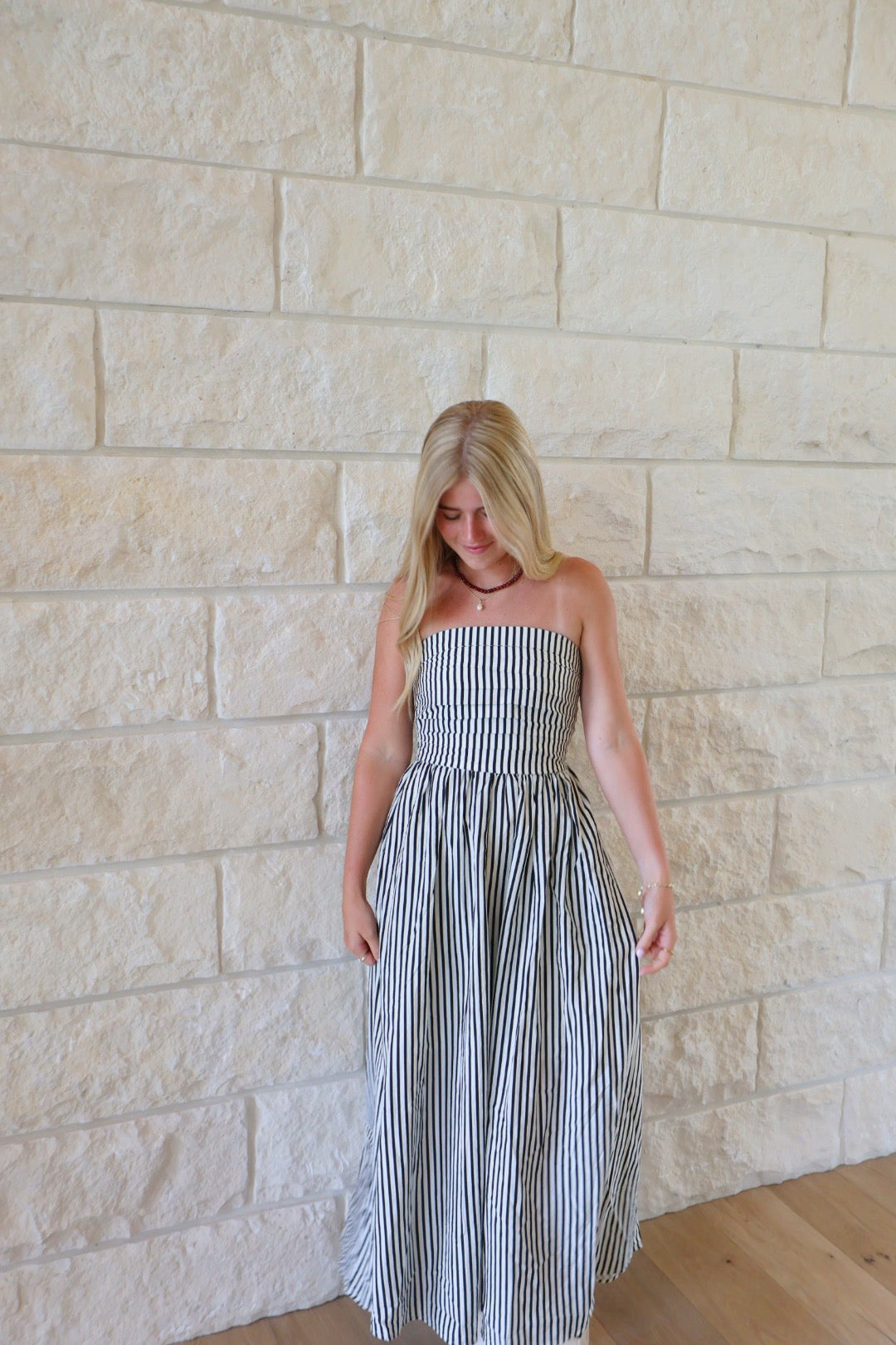 Black Gameday Stripe Dress