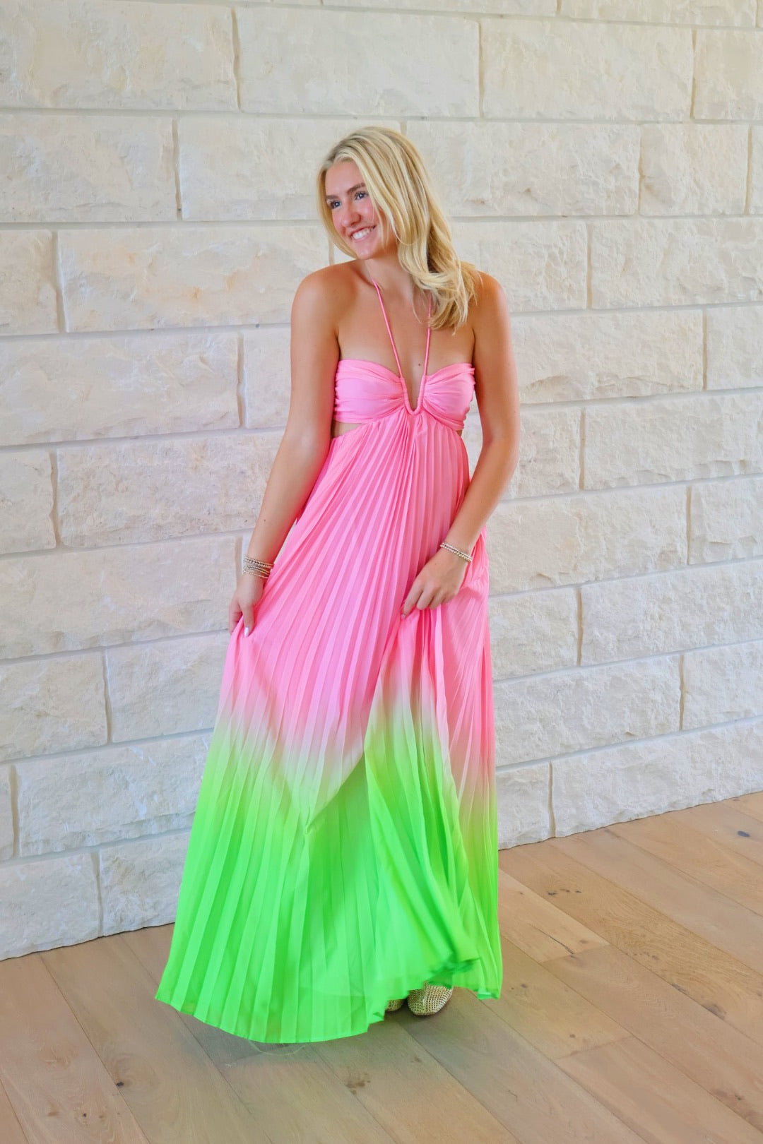 Ombre Maxi Halter Dress