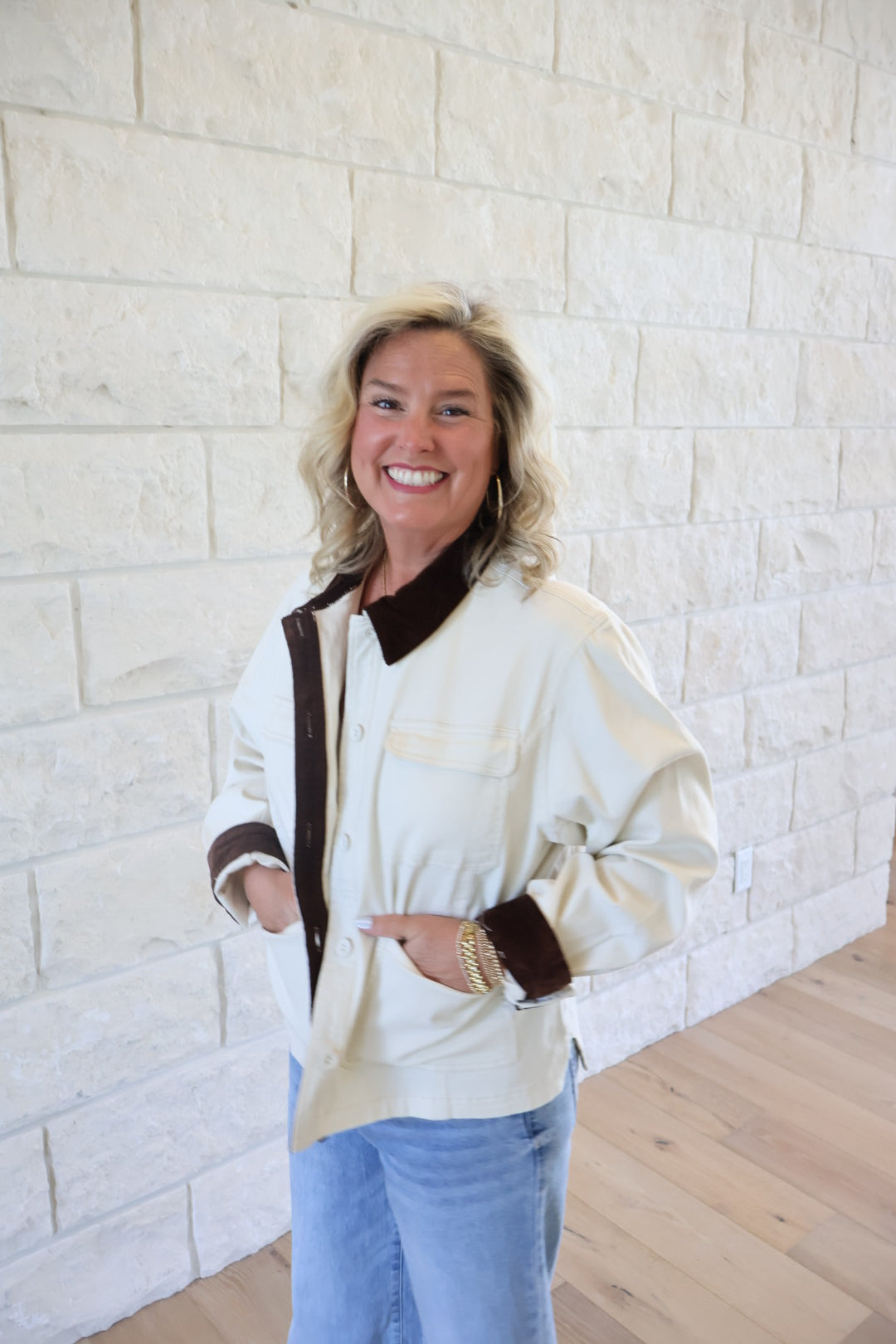 Ivory & Brown Jacket