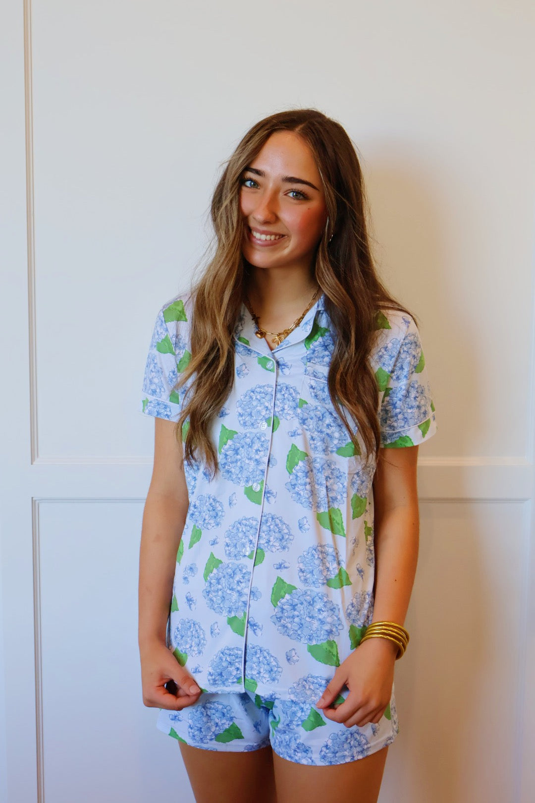 Hydrangea Pajama Short Set