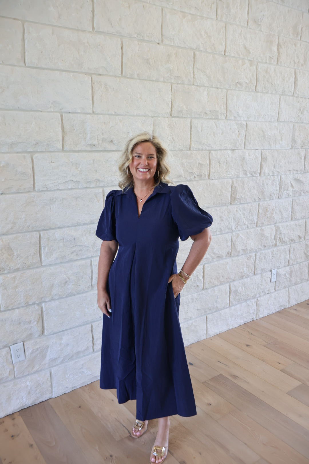 Navy Collared Dress