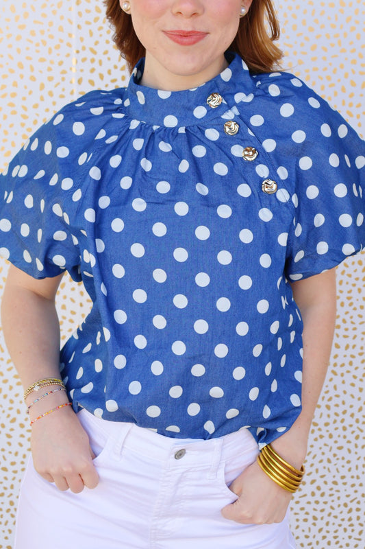 Denim Polka dot Party