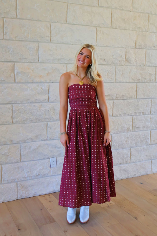 Burgundy Polka Dot Party