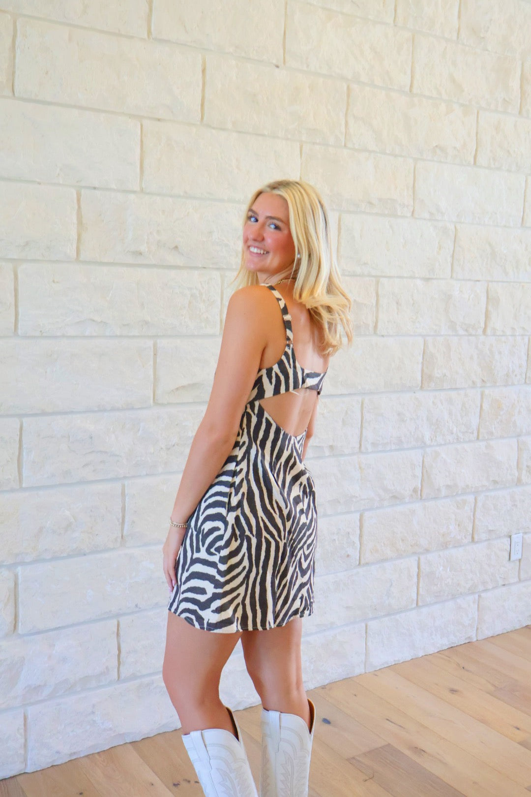Zebra Print Mini Dress