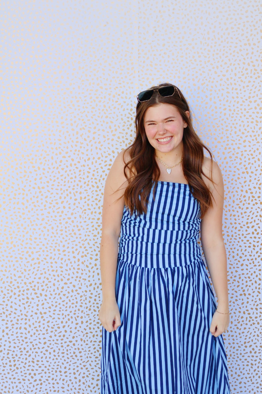 Striped Strapless Dress