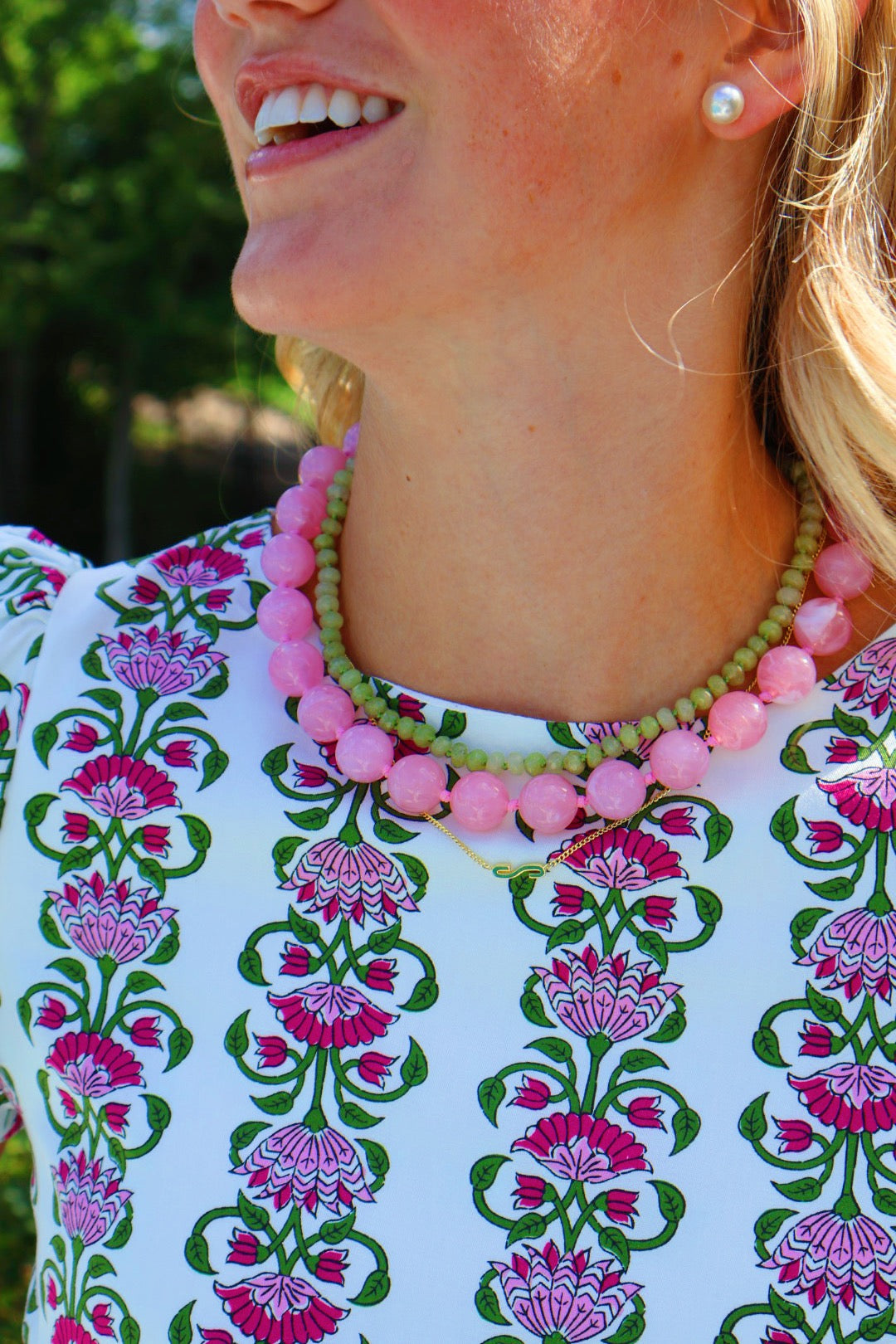 Green Small Bead Necklace