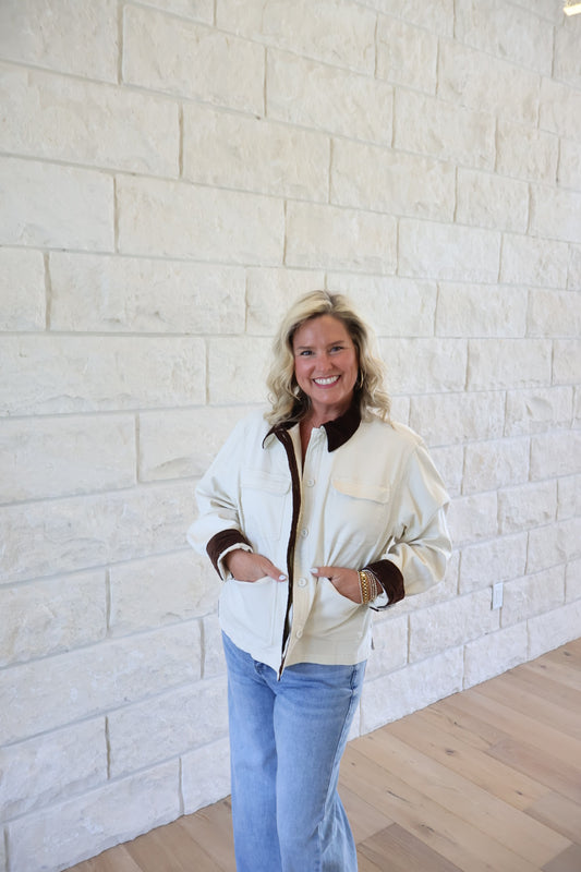 Ivory & Brown Jacket