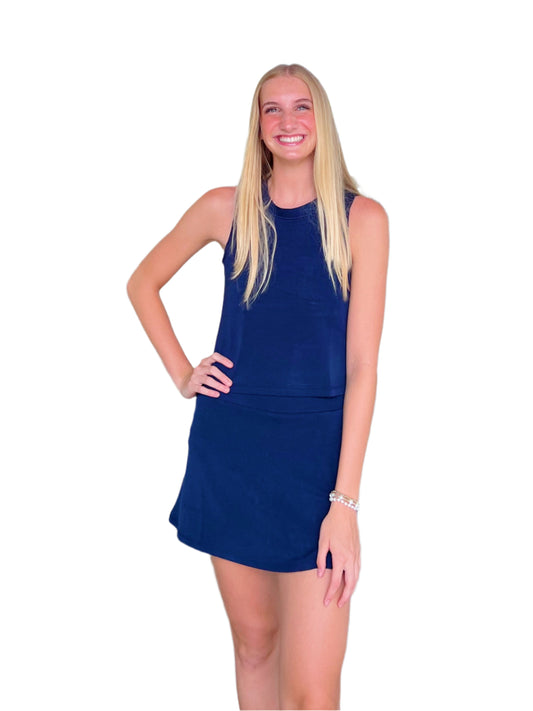 Navy Comfy Skirt
