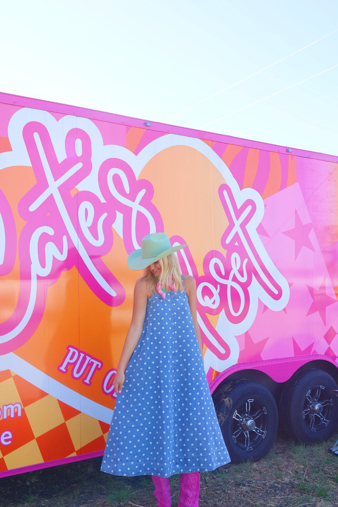 Denim Polka Dot Dress