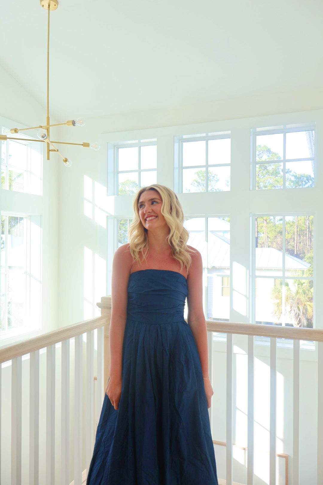 Strapless Navy Dress