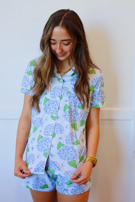 Hydrangea Pajama Short Set
