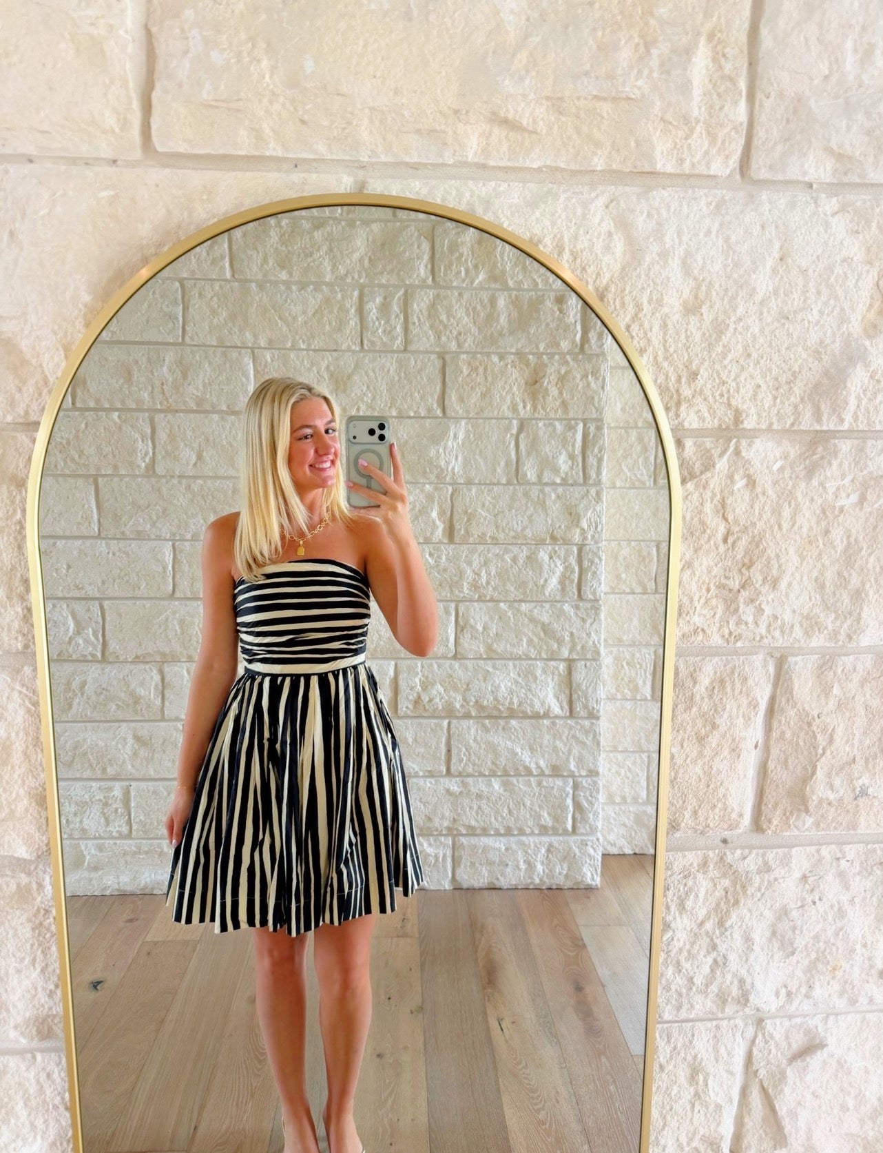 Black and white Strapless dress
