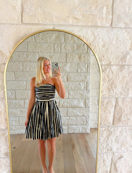 Black and white Strapless dress