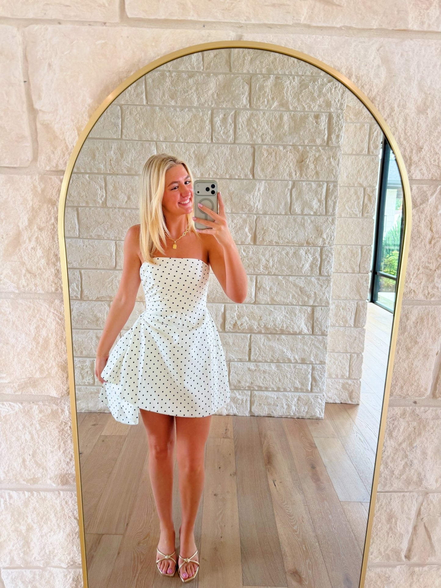 Fancy White Polka Dot
