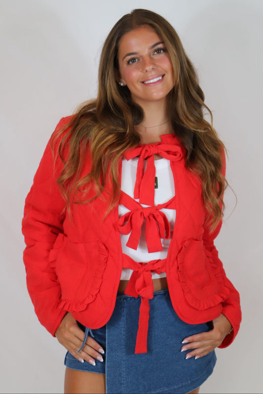 Quilted Red Jacket