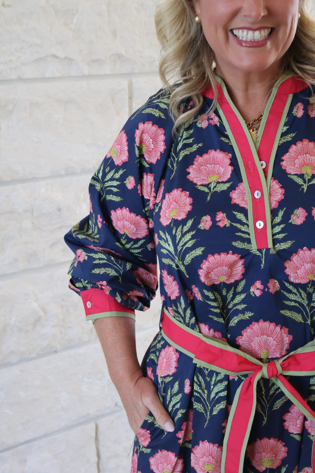 Navy & Hot Pink Trim