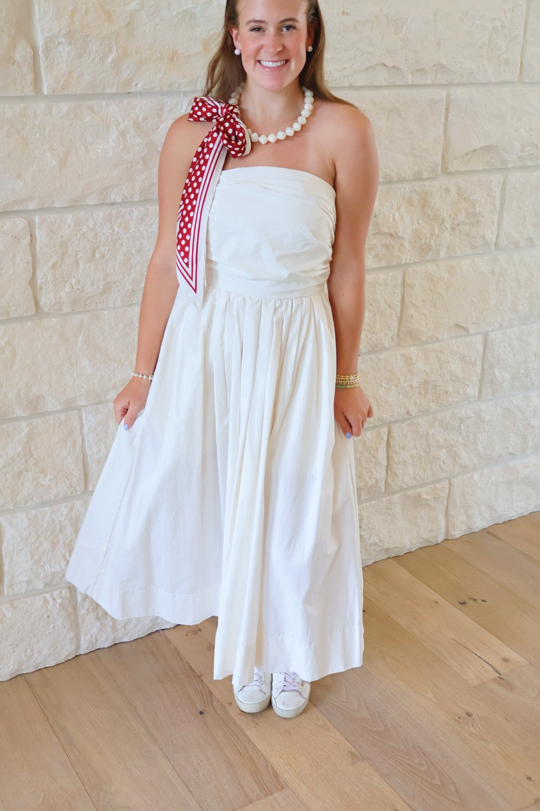 Strapless Cream Dress