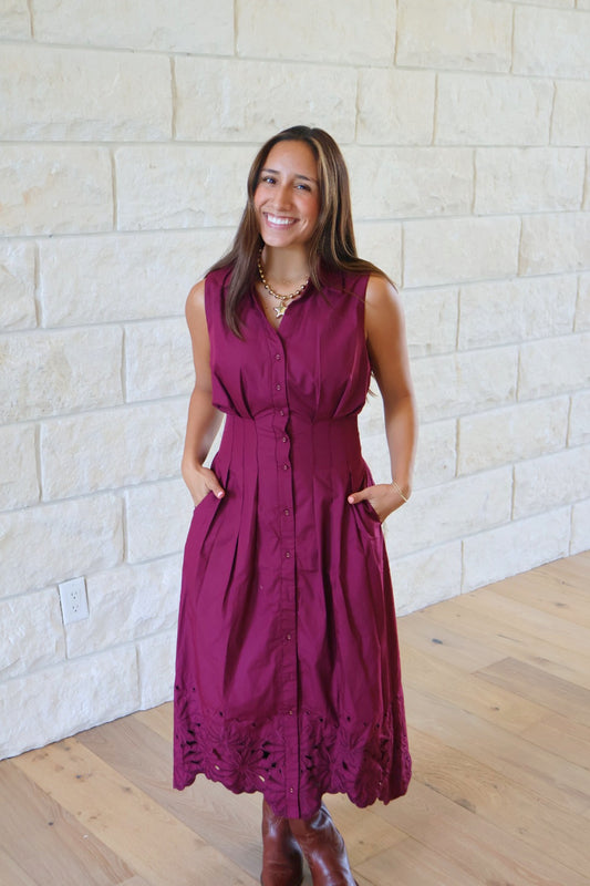 Maroon Sleeveless Dress