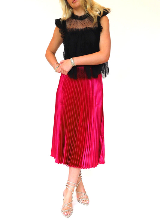 Magenta Pleated Skirt