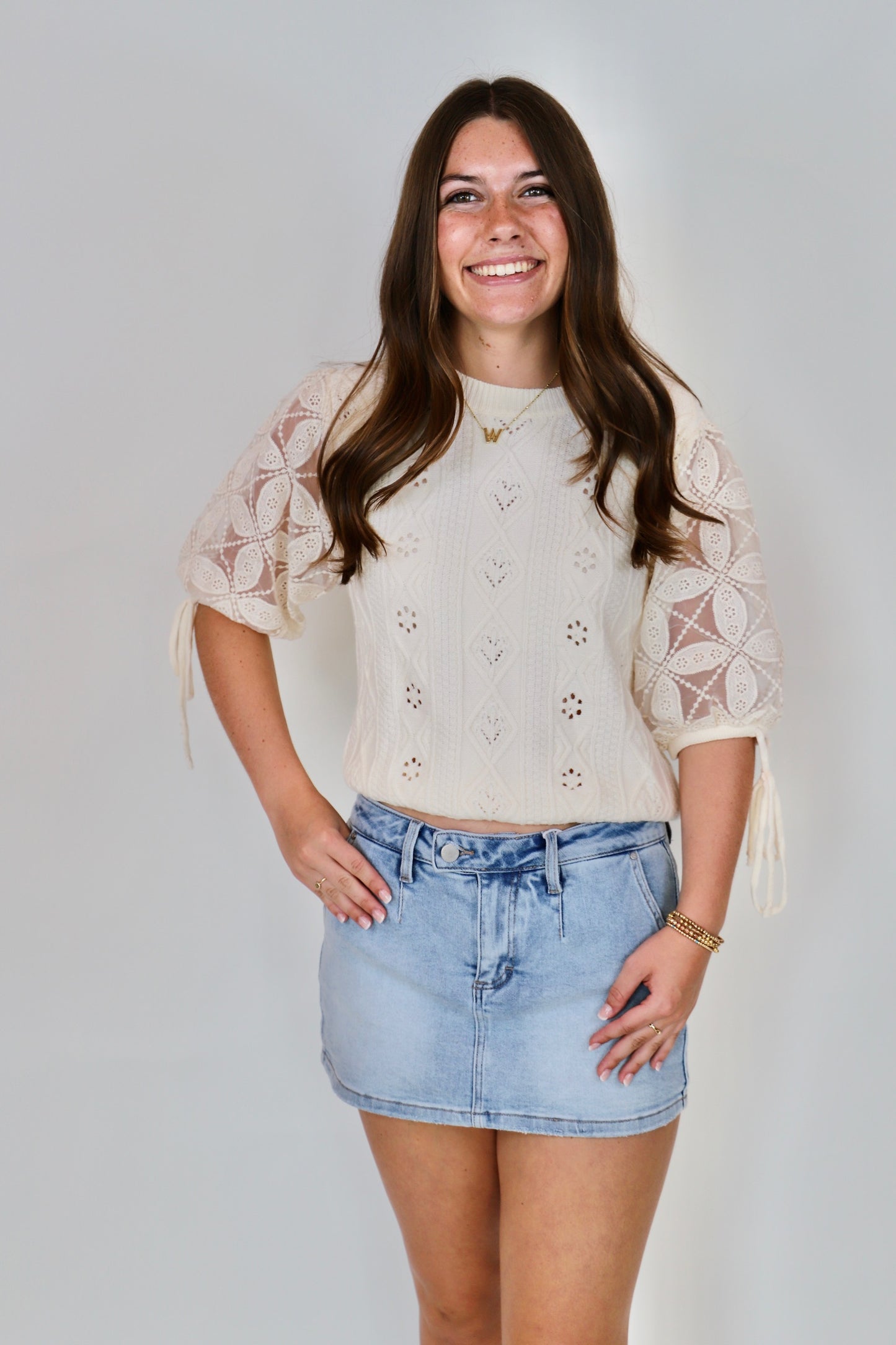Risen Light Denim Skirt