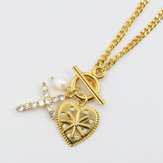Crystal Heart Charm Necklace