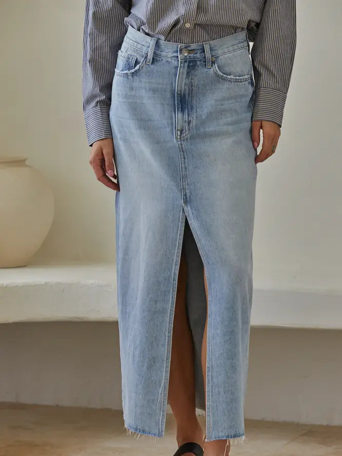 Light Denim Long Skirt