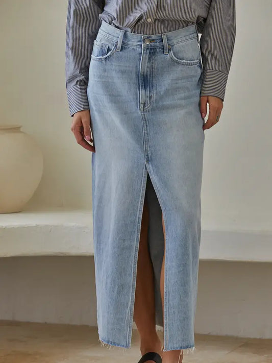 Light Denim Long Skirt